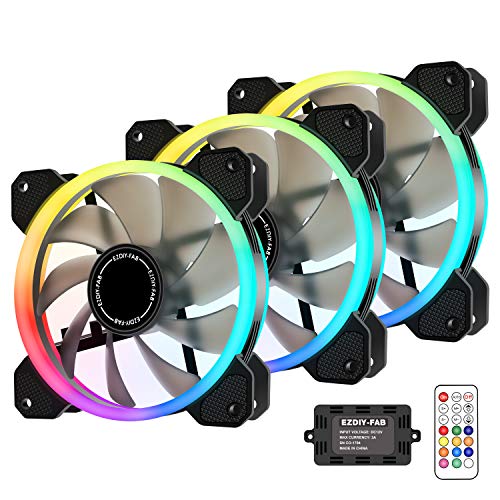EZDIY-FAB Ventilateurs à Double Anneau RGB 120mm (Pack 3)