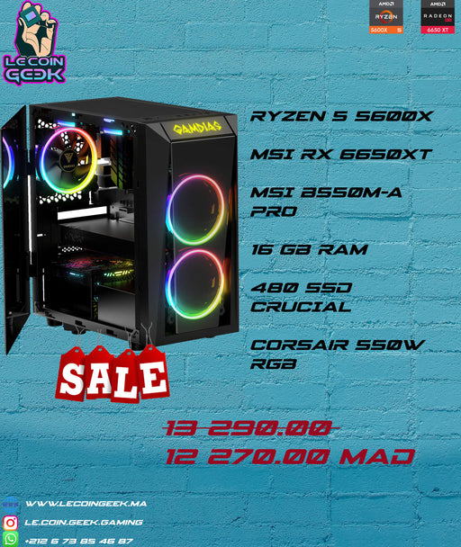 PC GAMER RYZEN 5 5600x + RX 6650 XT