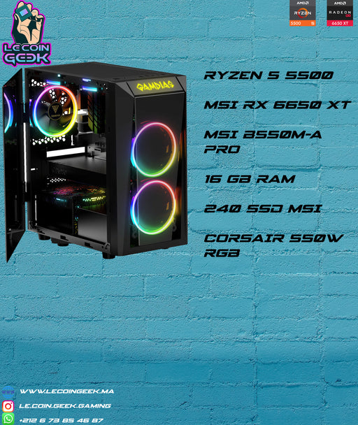 PC GAMER Ryzen 5 5500 + RX 6550 XT